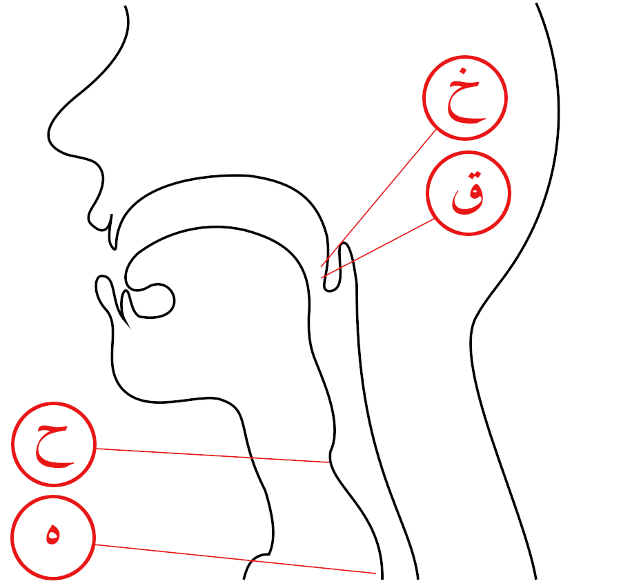 kho-kha-ha-qof letters pronunciation scheme